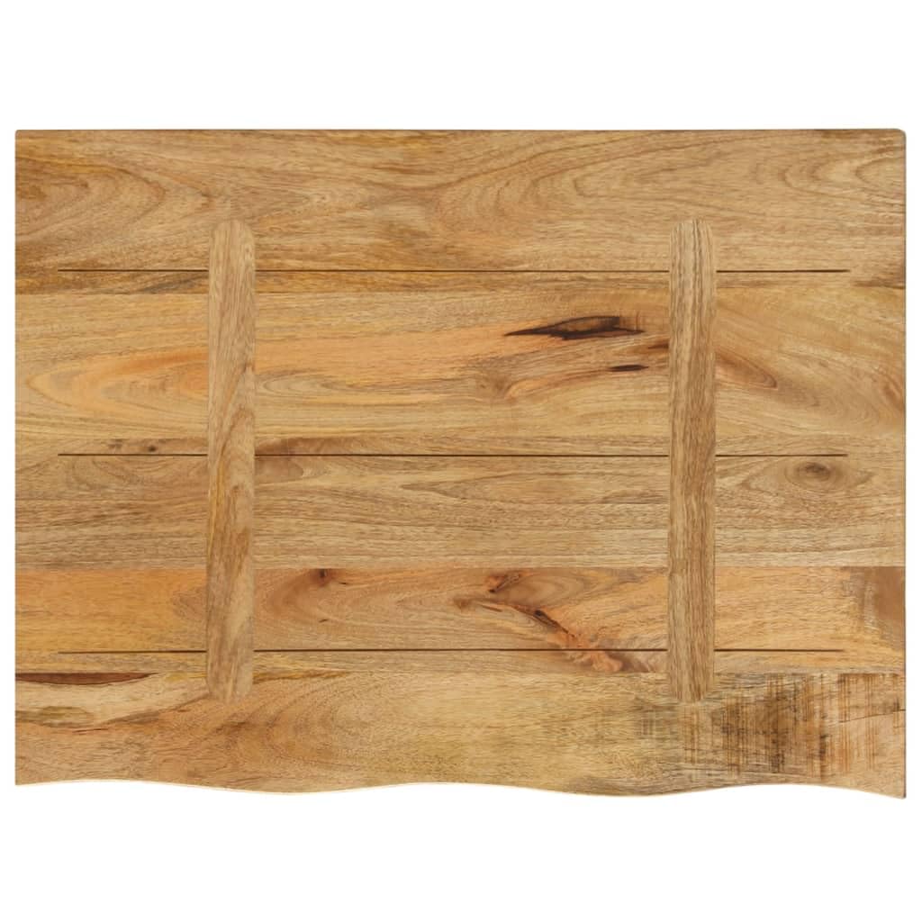 vidaXL Tablero de Mesa Borde Natural Madera Maciza Mango 80x60x2,5 cm