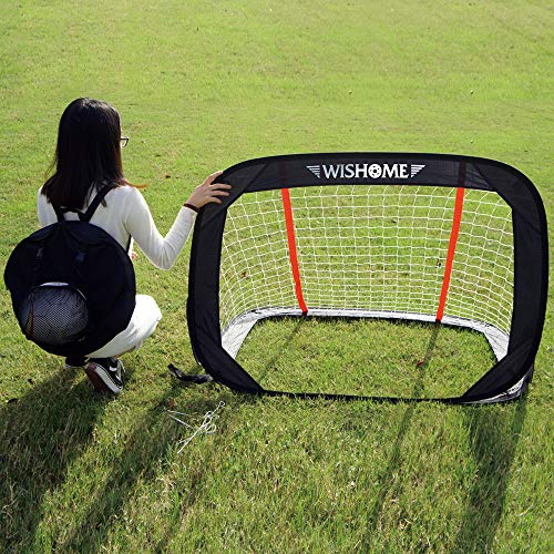 WISHOME Folding 4FT Pop-Up Goal Collapsible Children's Soccer Nets for Backyard Soccer Goal for Toddlers Age 3-5 Outdoor Sport Toys Soccer Set Ideal Gift for Children