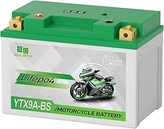 Lithium Motorcycle Battery, YTX9A-BS 12V5AH High Performance Power Sports, Compatible ATV, UTV, PWC, Seadoo, Polaris and Generator Battery