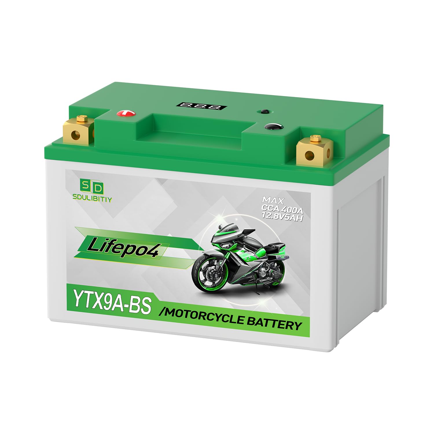 Lithium Motorcycle Battery, YTX9A-BS 12V5AH High Performance Power Sports, Compatible ATV, UTV, PWC, Seadoo, Polaris and Generator Battery