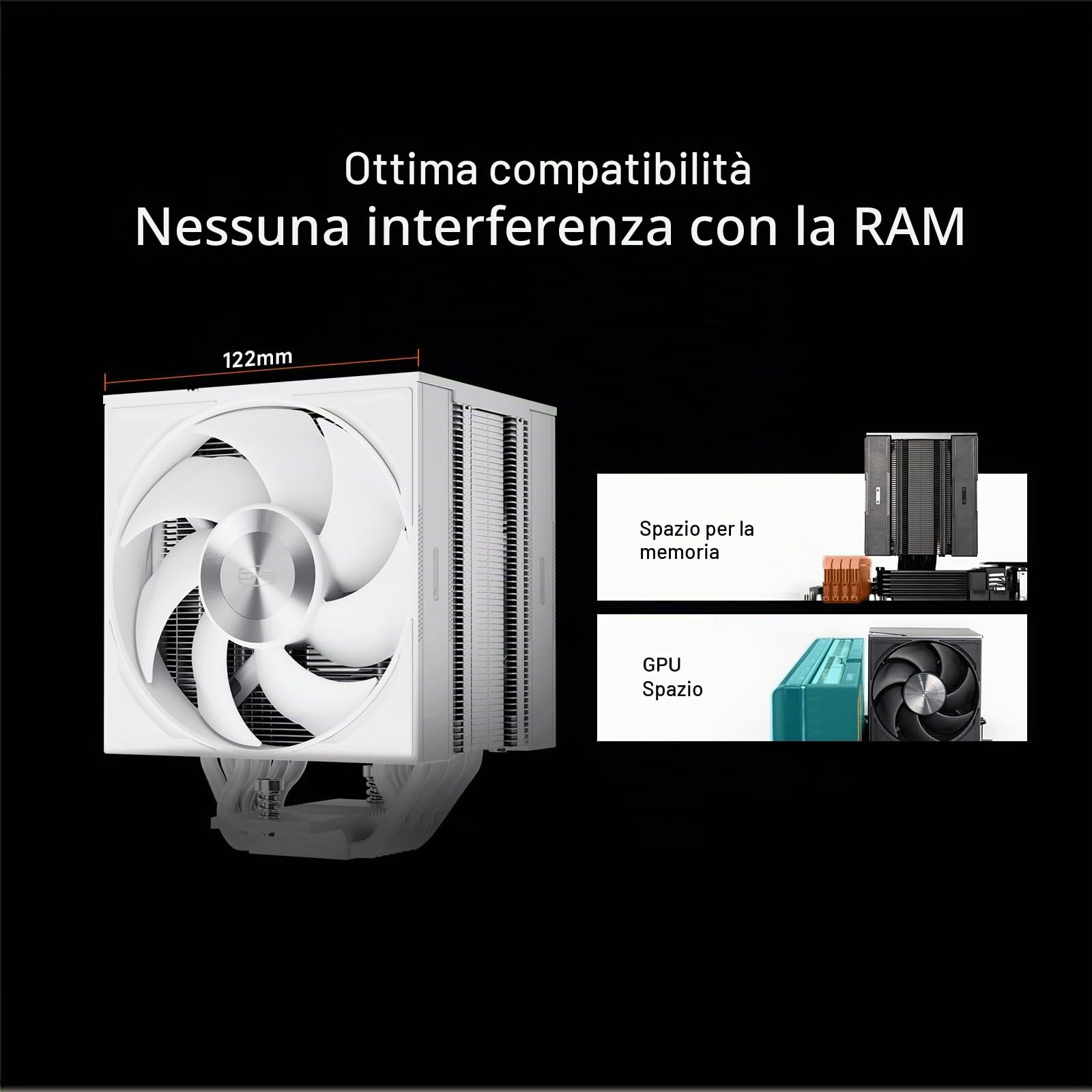 CPS RZ700D BK Dissipatore per CPU ad Aria, Cooler Flagship a Torre Singola con 7 Heatpipe e Ventola F5 S120 PWM, Copertura Superiore Magnetica, Compatibile con Intel LGA 1700/1851/1200 & AMD AM5/AM4