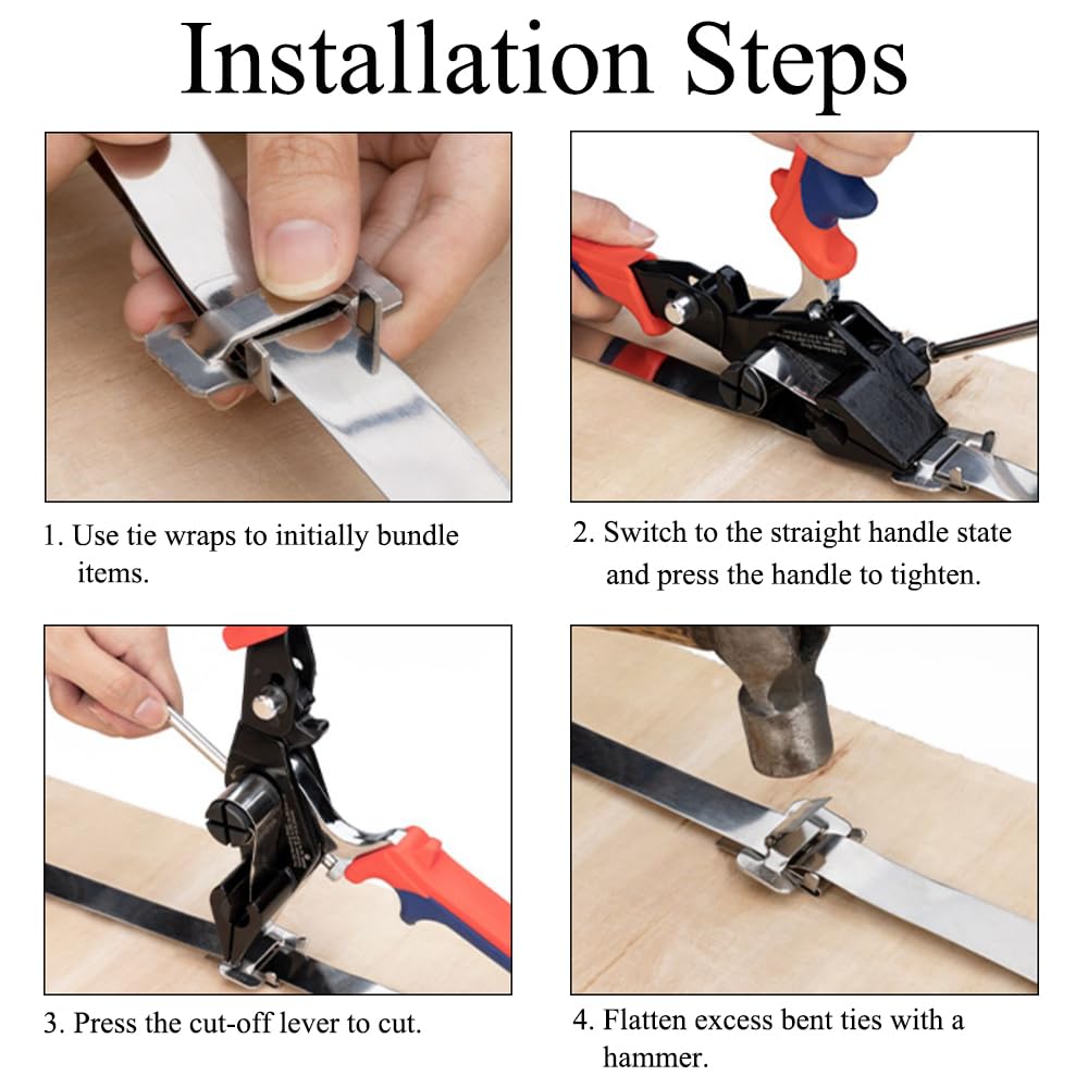 Pistola per fascette stringicavo in acciaio inossidabile WCB-324 per fascette stringicavo, strumento di tensionamento per cinghie in acciaio inossidabile da 4,5-24 mm