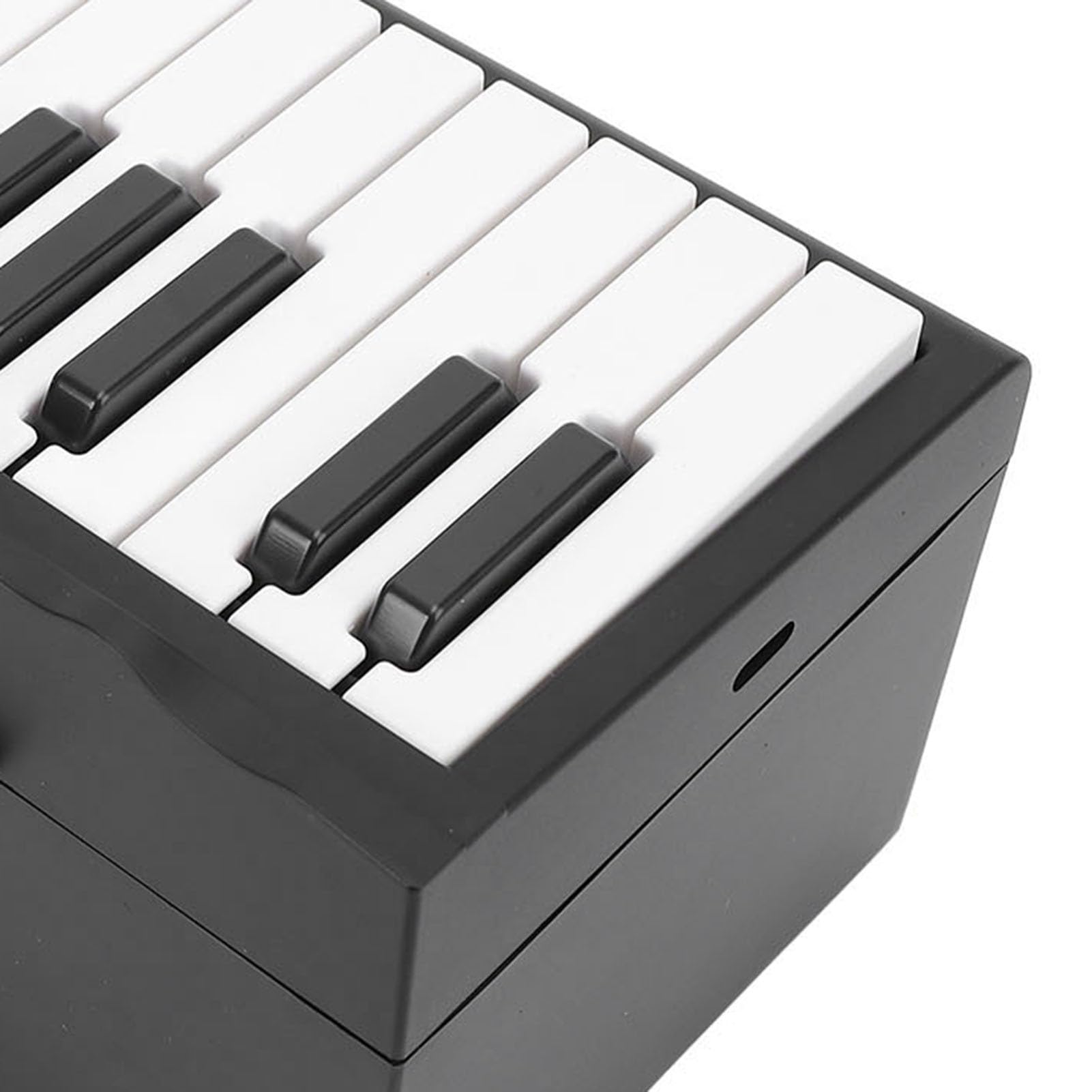 Fabater Spielbarer Klavierkalender, 25 Tasten, Einstellbare Lautstärke, 1000 MAh, Wiederaufladbare Handkurbel, Klavier-Tischkalender mit 27 Karten für 2025 Schreibtisch-Organizer (BLACK)