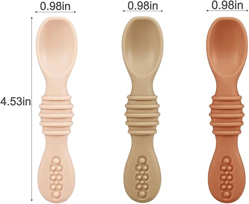 Miniatura 5 de PandaEar Paquete de 3 platos para niños pequeños con 3 cucharas, placa de succión dividida 100% silicona para bebés, sin BPA, aptos para