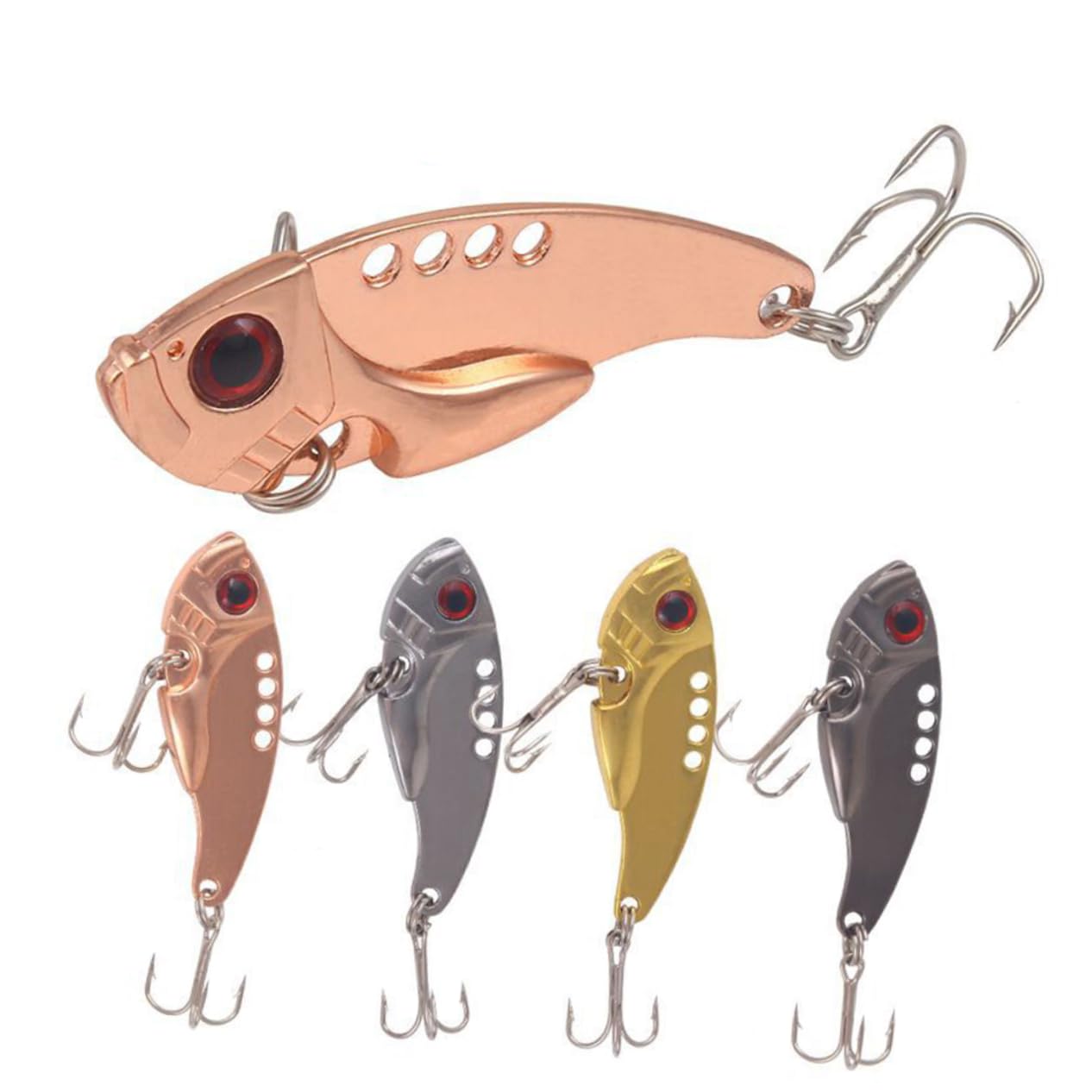 Toddmomy Pièces Appâts pour La Pêche Hameçon Triple Aux Leurres Durs Cuillère De Pêche Leurres Appâts pour Poissons Appât De Natation pour Basse Eau Fraiche Faire Tourner Faux Appât