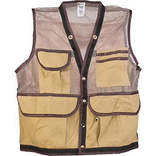 XL Tan JIM-GEM 8-Pocket Nylon Mesh Cruiser Vest, X-Large, 43-46