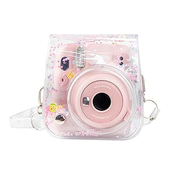 Shopizone Transparent Protective Camera Case Bag Compatible with Fujifilm Instax Mini 11 Instant Film Camera with Shoulder Strap