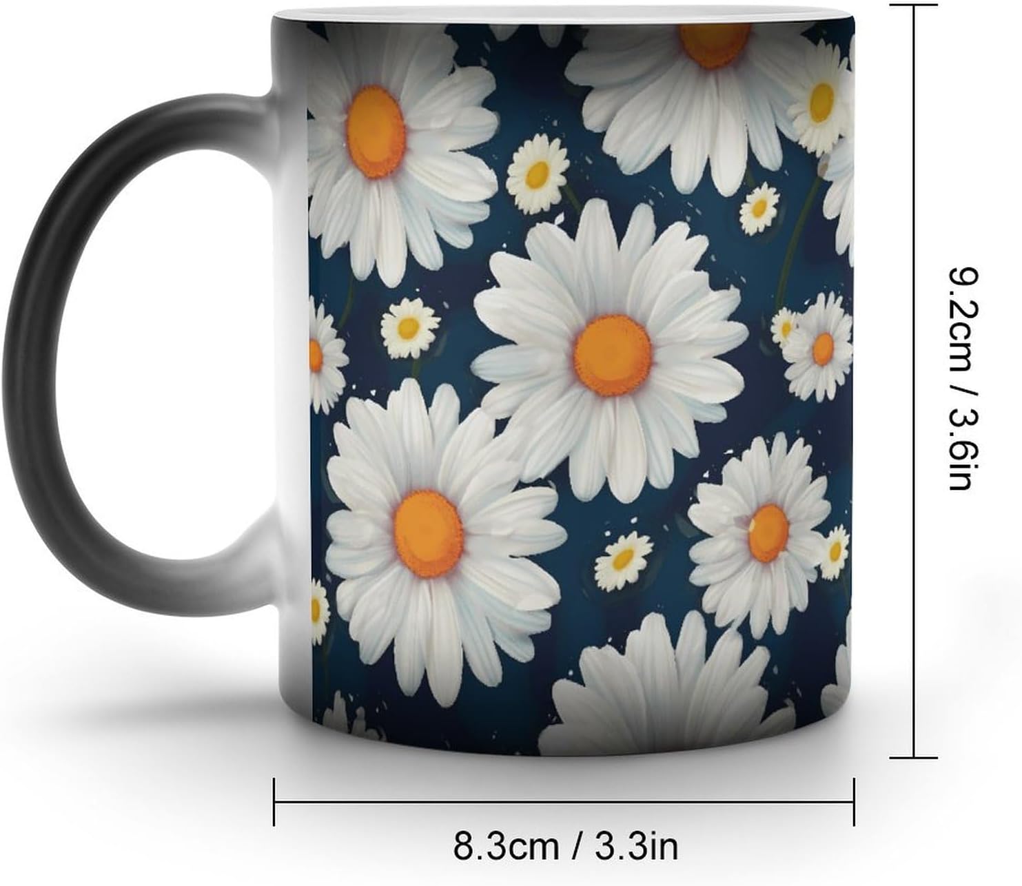 Color Changing Mug Daisy Pattern Printed Ceramic Coffee Mug Heat Changing Sensitive Mug Magic Heat Changing Coffee Mug Novelty Coffee Mugs
