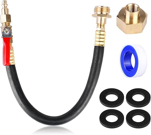 Kit de preparación de invierno RV de 12 pulgadas kit de adaptador de soplado con enchufe de conexión de 14 pulgadas y rosca de manguera de agua de