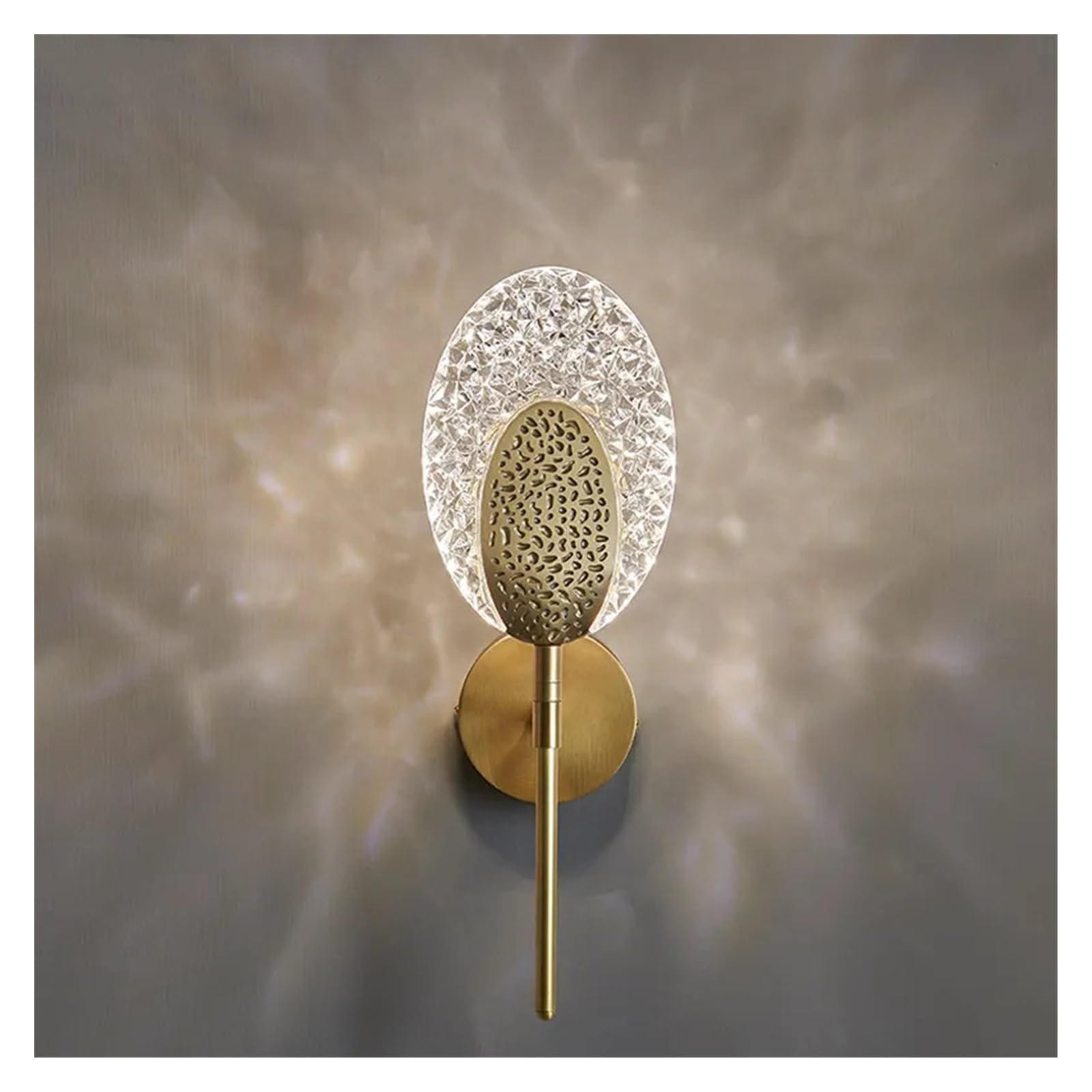 JYBNBBE LED Bedroom Wall Lamp Sconces Brass Acrylic Lampshade Indoor Lighting Compatible with Living Room Corridor Light Fixture,Chandelier,Gold