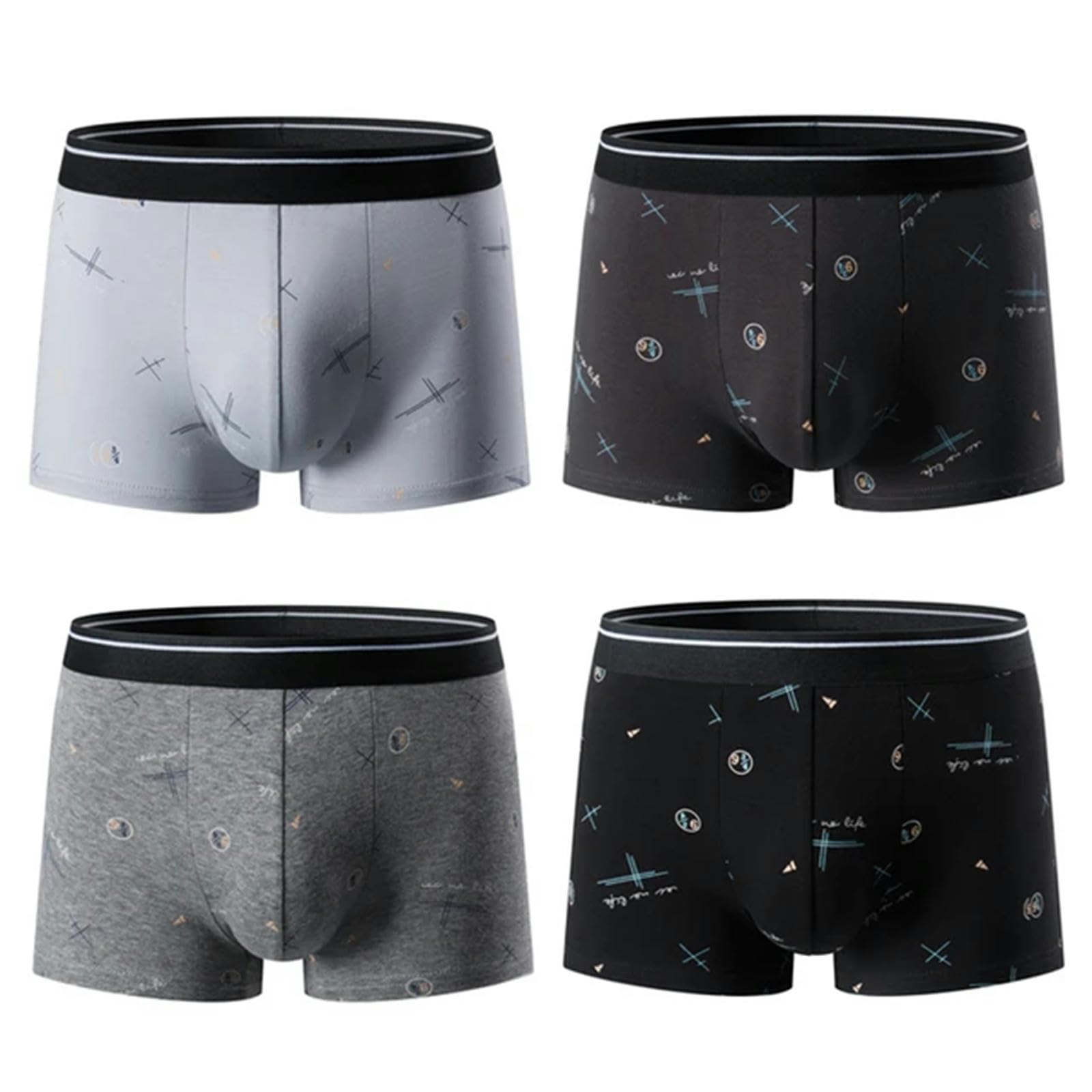 MdybF Ropa Interior Masculina 4Pcs Hombre Bragas Hombres Pantantiles De Algodón Boxeadores Antibacterianos Boxeadores Transpirables Grandes