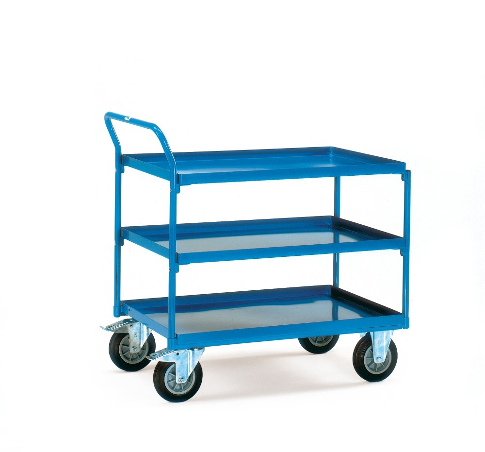 Fetra Transportgeräte mtphd932 Wagen Tablett Griff schräger Schneide, 3 mit Wulst, 1000 mm x 700 mm Plattform