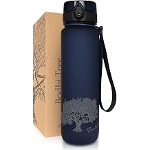 water bottle/Tritan sports bottle - BPA-free - leak proof - can be opened with one hand - for yoga, fitness and outdoor sports - 650ml/1000ml blue, 1L