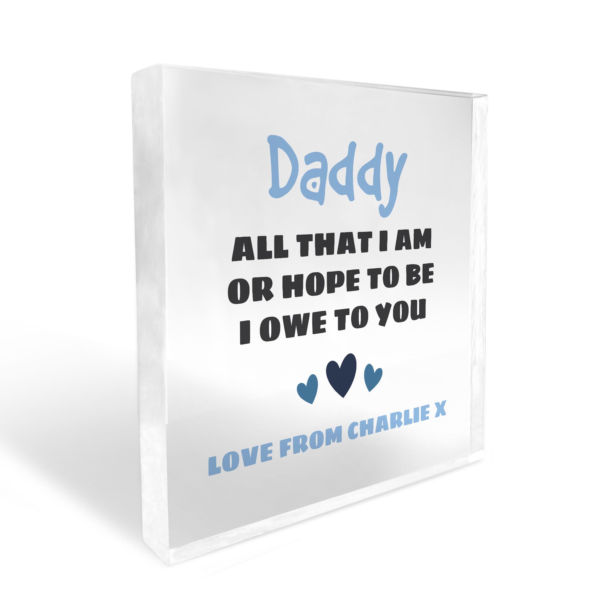 Red Ocean Persoalised Thank You Gift For Daddy Dad Birthday Fathers Day Gift From Daughter Son Standing Plaque Daddy Gift Dad Gift Birthday Gift For Dad Gift For Fathers Day Keepsake