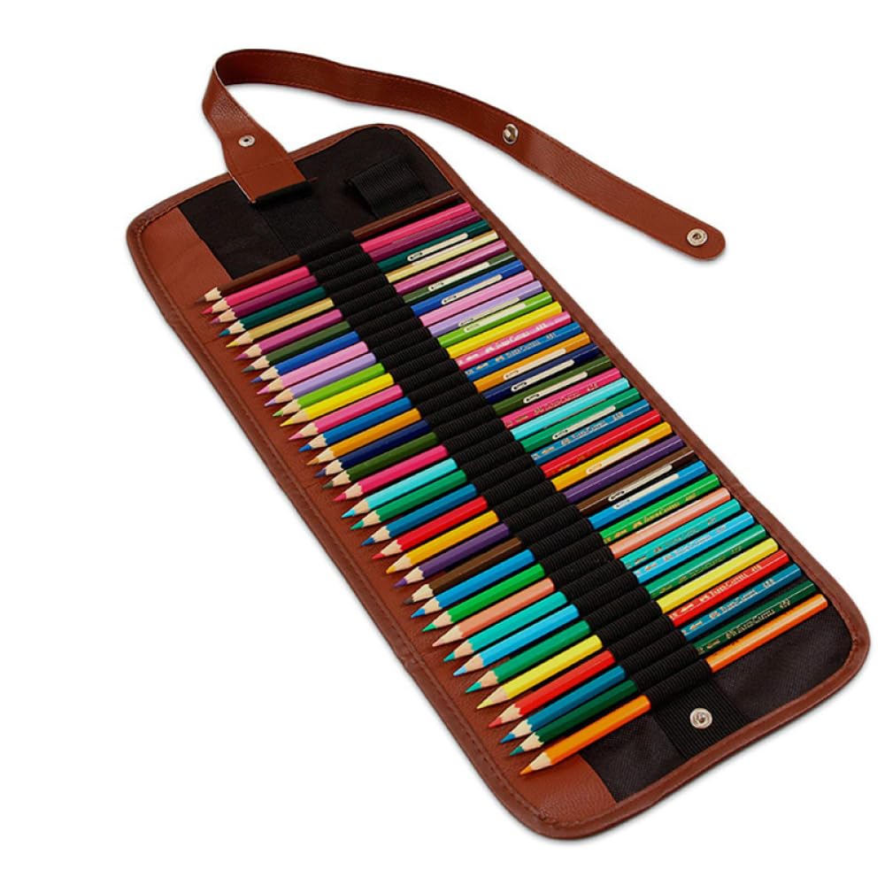 BE-TOOL Canvas Pencil Wrap Case, 72 Slots Portable Pencil Roll Holder Storage Pouch for School Office Art Supply - Image 4