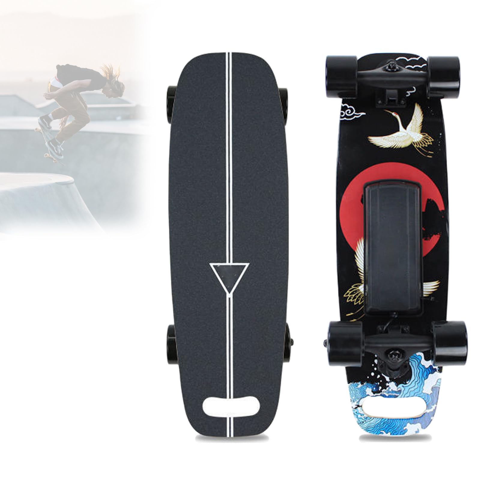 Skateboard Elettrico con Telecomando, Skateboard Longboard Elettrico Completo A 4 velocità con Frenata Fluida, Adatto per Adulti E Adolescenti Principianti 2-off-Road(25km)