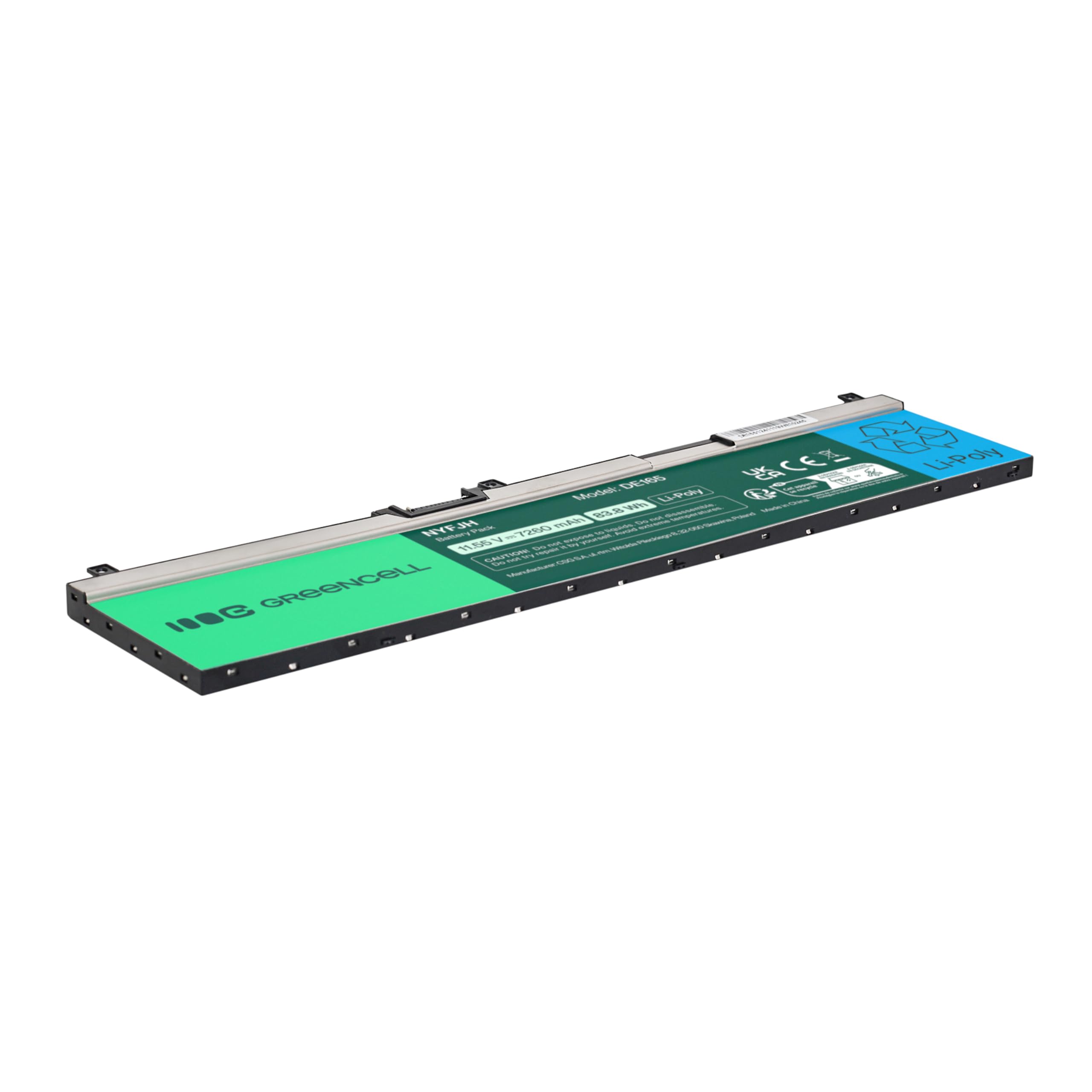 Green Cell NYFJH-6C 0NYFJH 0RY3F9 0VRX0J Li-Poly Akku 7260mAh 83.8Wh 11.55V für Dell Precision 7330 15 7530 7540 7730 7740 – Lange Laufzeit, Hohe Zyklenfestigkeit, Präzise Passform