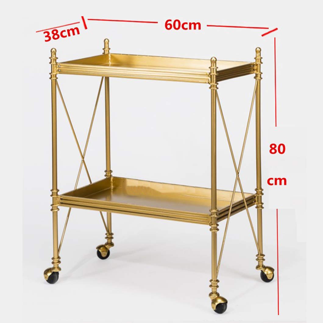 SYTH Carro de Cocina,Barra de Servicio de Comedor,Carrito de té,Estante de Almacenamiento de Equipo rodante,carros de Servicio de 2 Niveles,para la decoración de la Sala de Estar