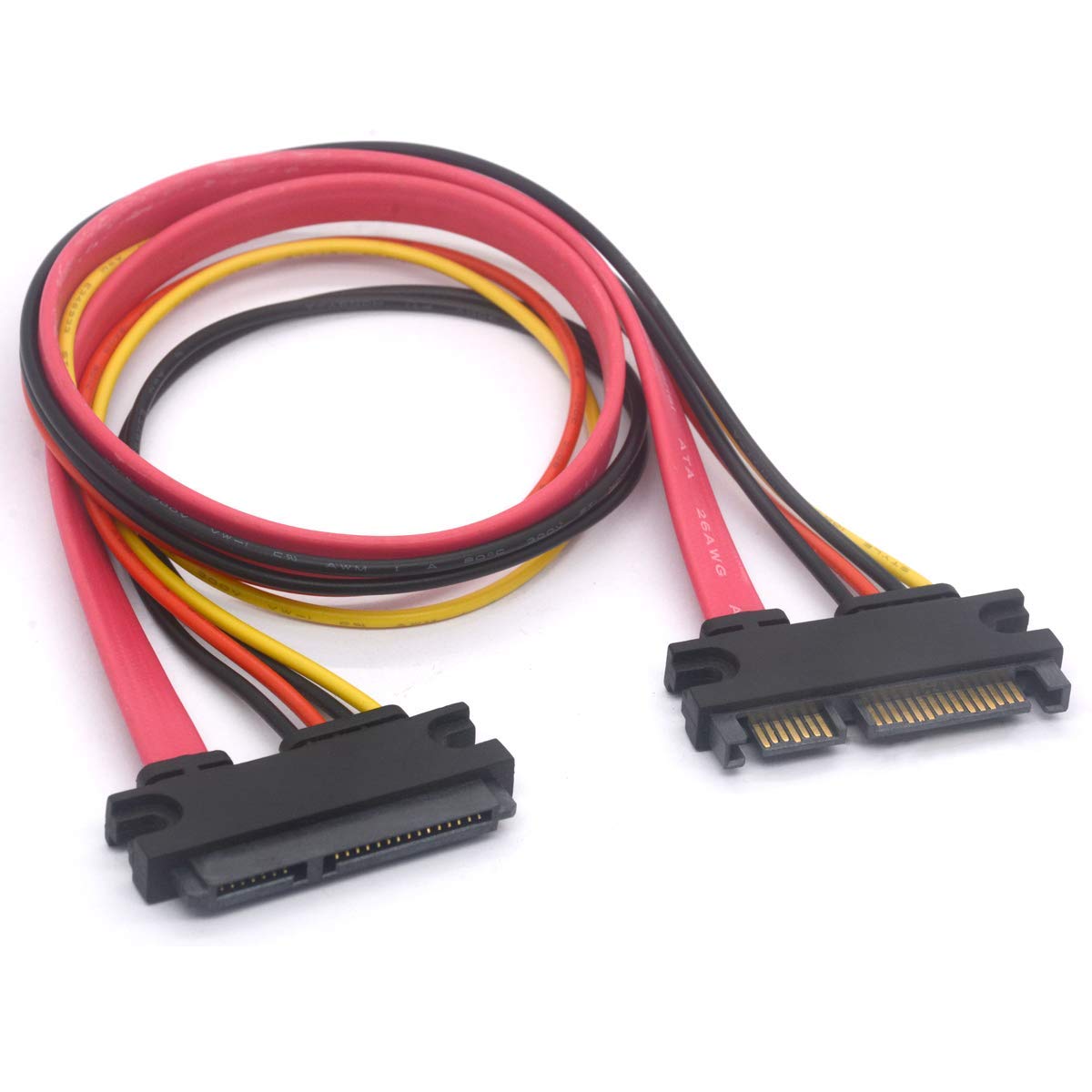 Csecurity SATA 22 Pin Male To Female Sata Extension Cable SATA 3 III 22 Pin Male to Female 7+15 Pin SATA Data Power Combo Extension Cable 50 CM length,Yellow (B0B6FZZWQ8) Amazon Price History, Amazon Price Tracker