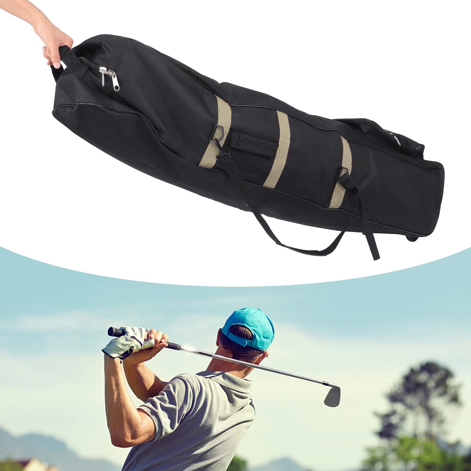 600D Heavy Duty Travel Bag with Wheels, Waterproof Foldable Universal Size for Airlines