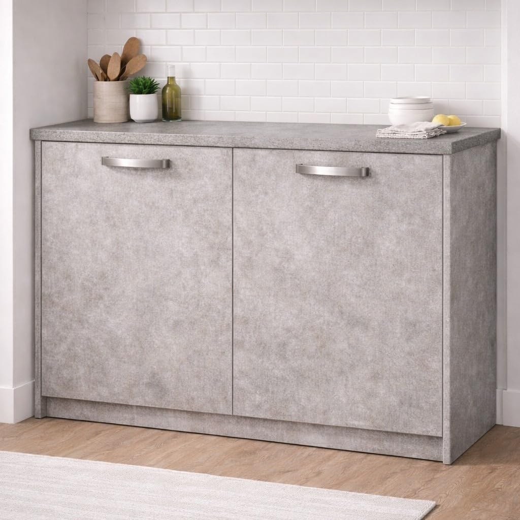 PUERTA PARA MUEBLES DE MADERA CON TIRADOR HORMIGON 90X60 CM