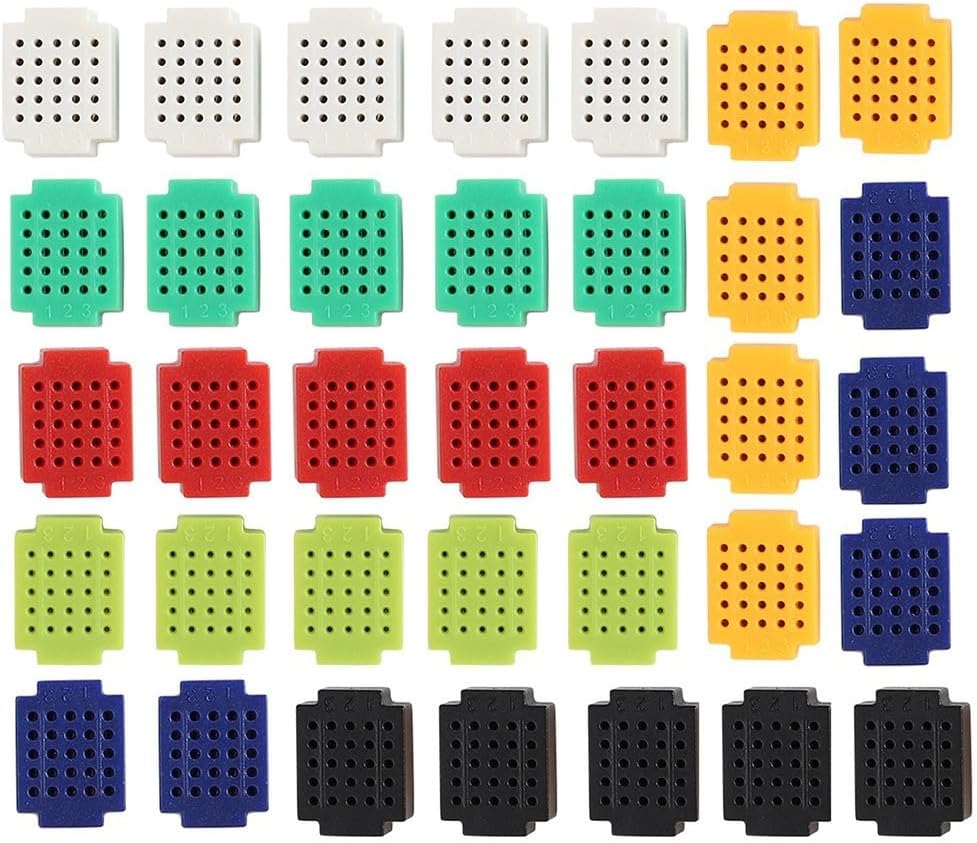 35Pcs 25 Tie Points Mini Breadboard Solderless Prototype PCB Board Kit for Arduino Proto Shield Distribution Connecting Blocks