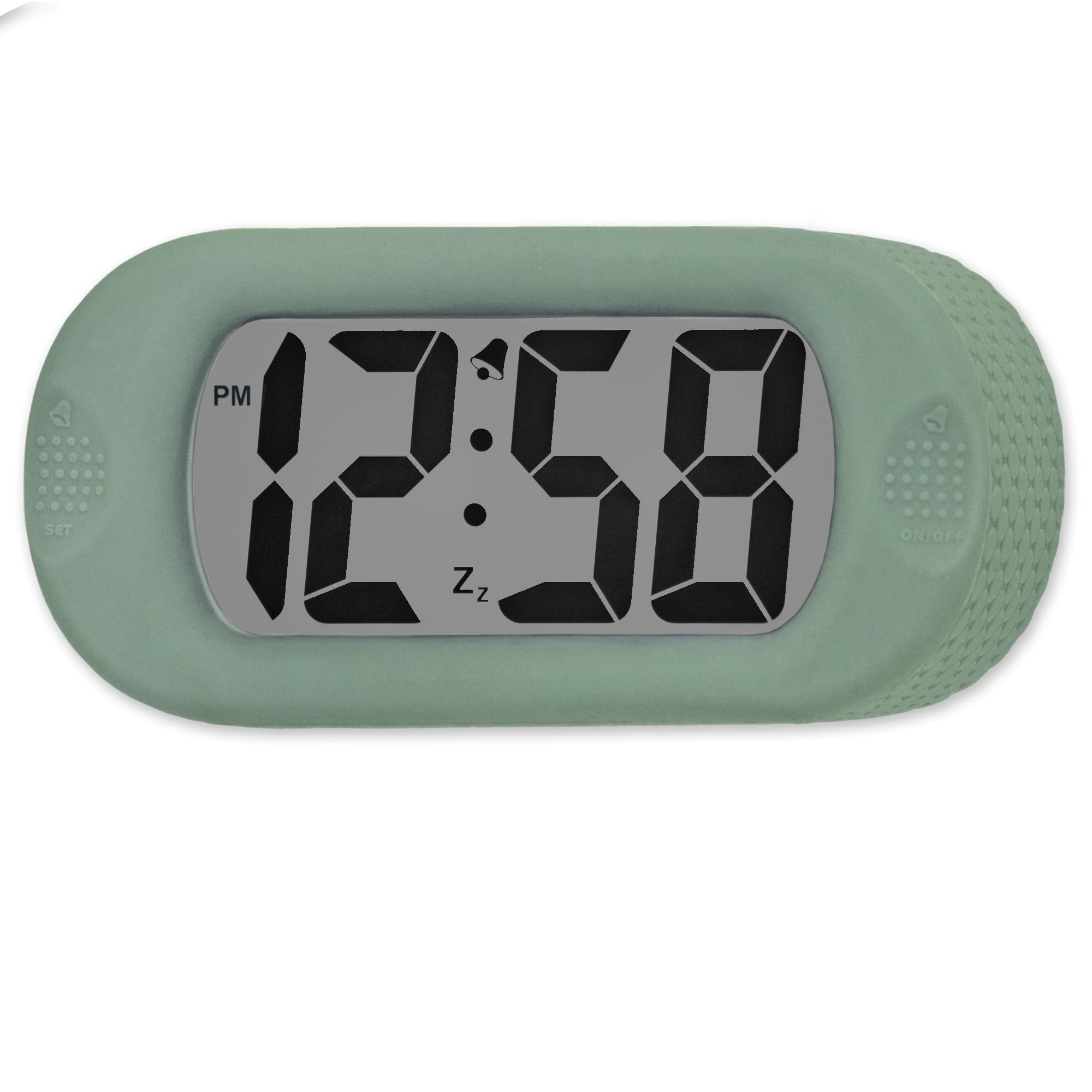 Horloge en silicone vert pâle pour cuisine et bureau calme