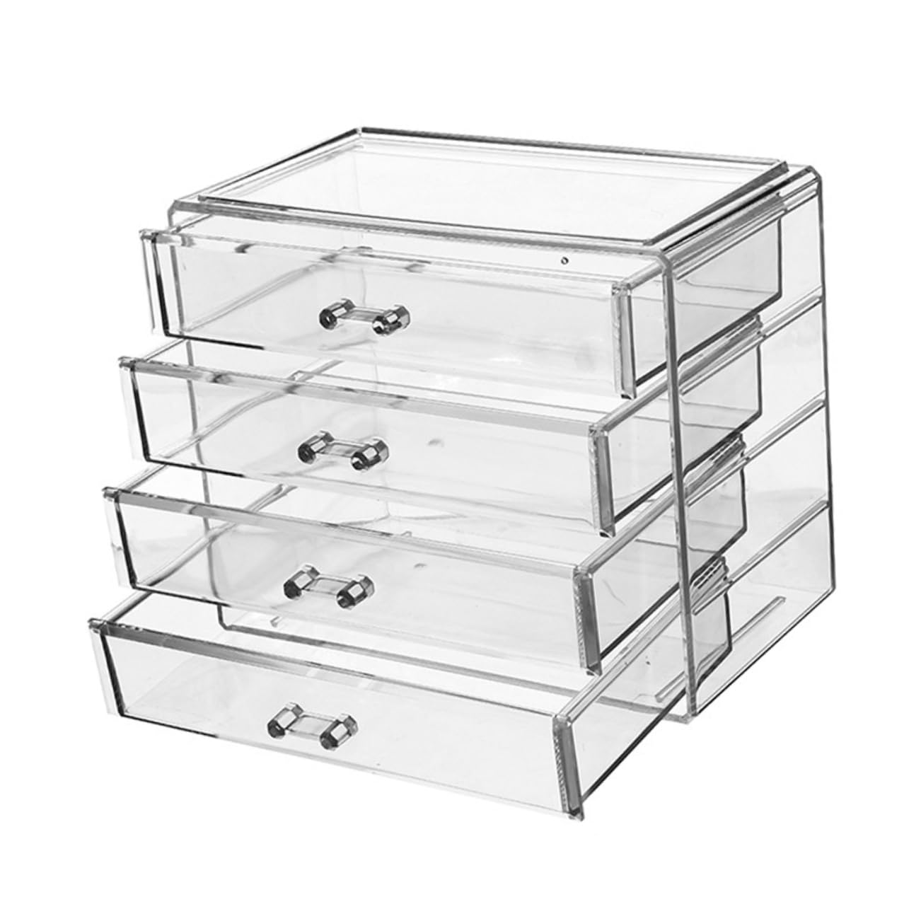 Caja de Cosméticos 4 Cajones Grande de Acrílico Transparente