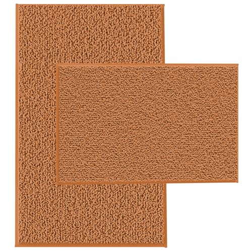 Bathroom Rugs Sets 2 Piece Chenille Bath Rugs Non-Slip Bath Mats Absorbent Shaggy Rugs,Bathtub Mat,Bathroom Mats,Washable Bathroom Carpet for Tub, Sho