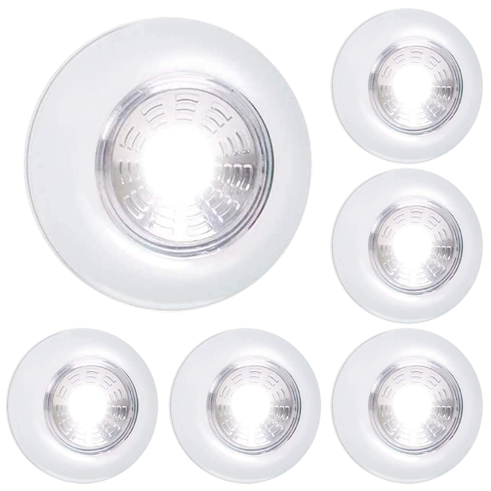 CNAFGBGG 6PCS Touch Lights Stick On, 2.7" Round Battery-Powered LED Push Lights Stick on for Closet, Cabinets, Counters, Kitchen, Pantry, Shelves..