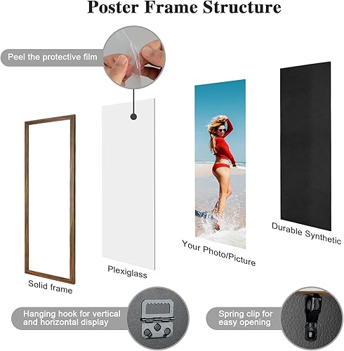 Vista 210 de Marco gris rústico de 18 x 24 pulgadas, marco para póster de 18 x 24 pulgadas, color gris envejecido, grande, retro, natural, 24 x 18 pulgadas