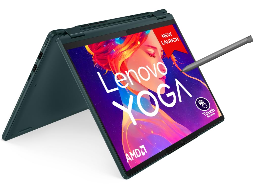 Lenovo Yoga 6 AMD Ryzen 5 7530U 13.3"(33.7cm) WUXGA 2-in-1 300Nits Laptop(16GB/512GB SSD/Win 11/Office 2021/Backlit KB/Digital Pen/1Yr Warranty/Alexa/3 Month Game Pass/Dark Teal/1.37Kg), 83B2005TIN image_0