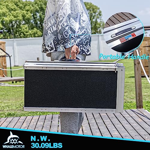 Image of WHALEMOTOR Portable Wheelchair Ramp 5FT, Anti-Slip Aluminum Folding Portable Ramp, Wheelchair Ramps for Home, Weight Capacity Up to 800 LBS, with Transition Plates Above and Below, Loading Dock Plates