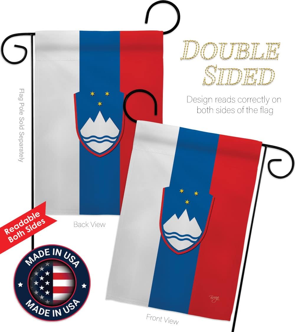 Breeze Decor G158196 Slovenia Flags of The World Nationality Impressions Decorative Vertical Garden Flag 13" x 18.5" Printed in USA Multi-Color