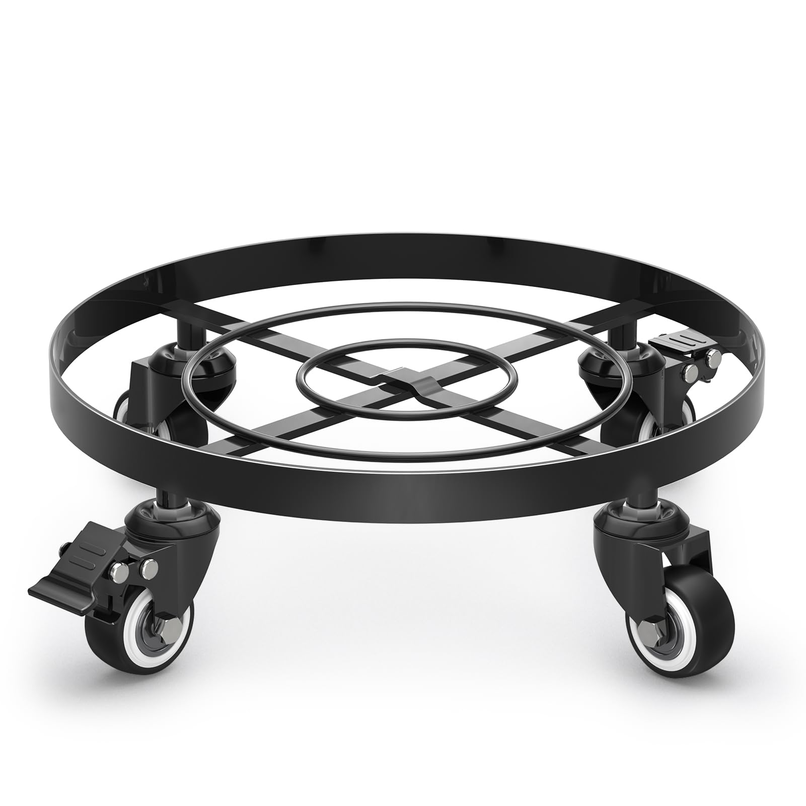 WELDUN Soporte de metal para plantas con ruedas, soporte resistente para macetas de jardín de 28 cm de diámetro, carrito móvil para macetas, apto para patios al aire libre, cubiertas e interiores,