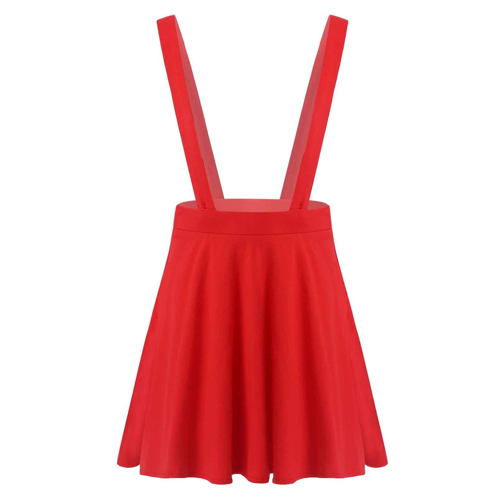 inlzdz Falda de Colegio para Niñas Falda Plisada con Tirantes Uniformes Escolares Chica 2-10 años