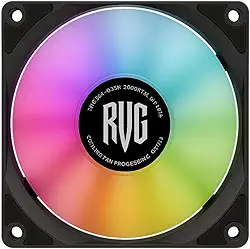 Cooler Fan RGB para PC Gamer, 80mm, 12V, 38 CFM, 2300rpm, Rolamento Hidráulico, 30.000 Horas de Vida Útil