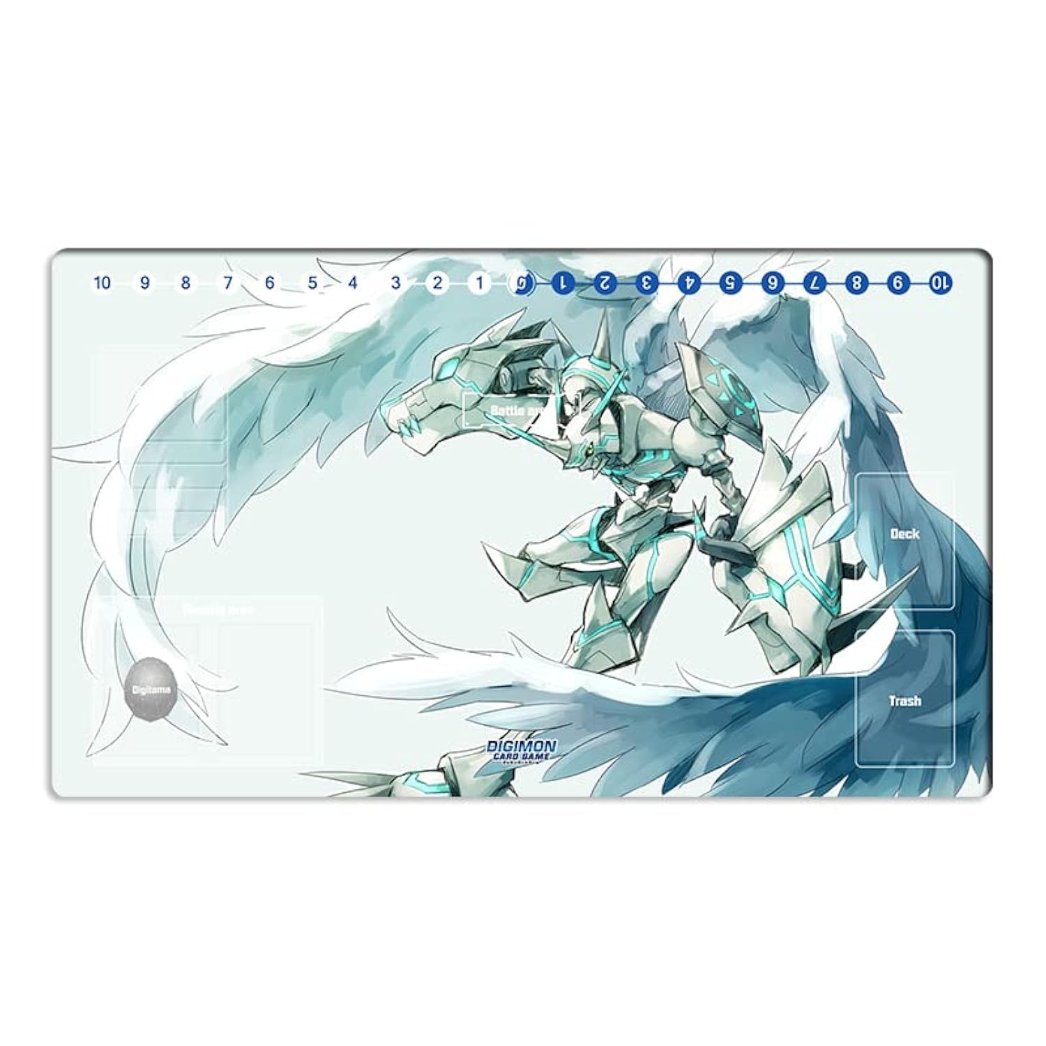 Mlikemat New Anime DTCG Playmat Digimon Omegamon Trading Card Game TCG CCG Mat Pad with Zones + Free Bag