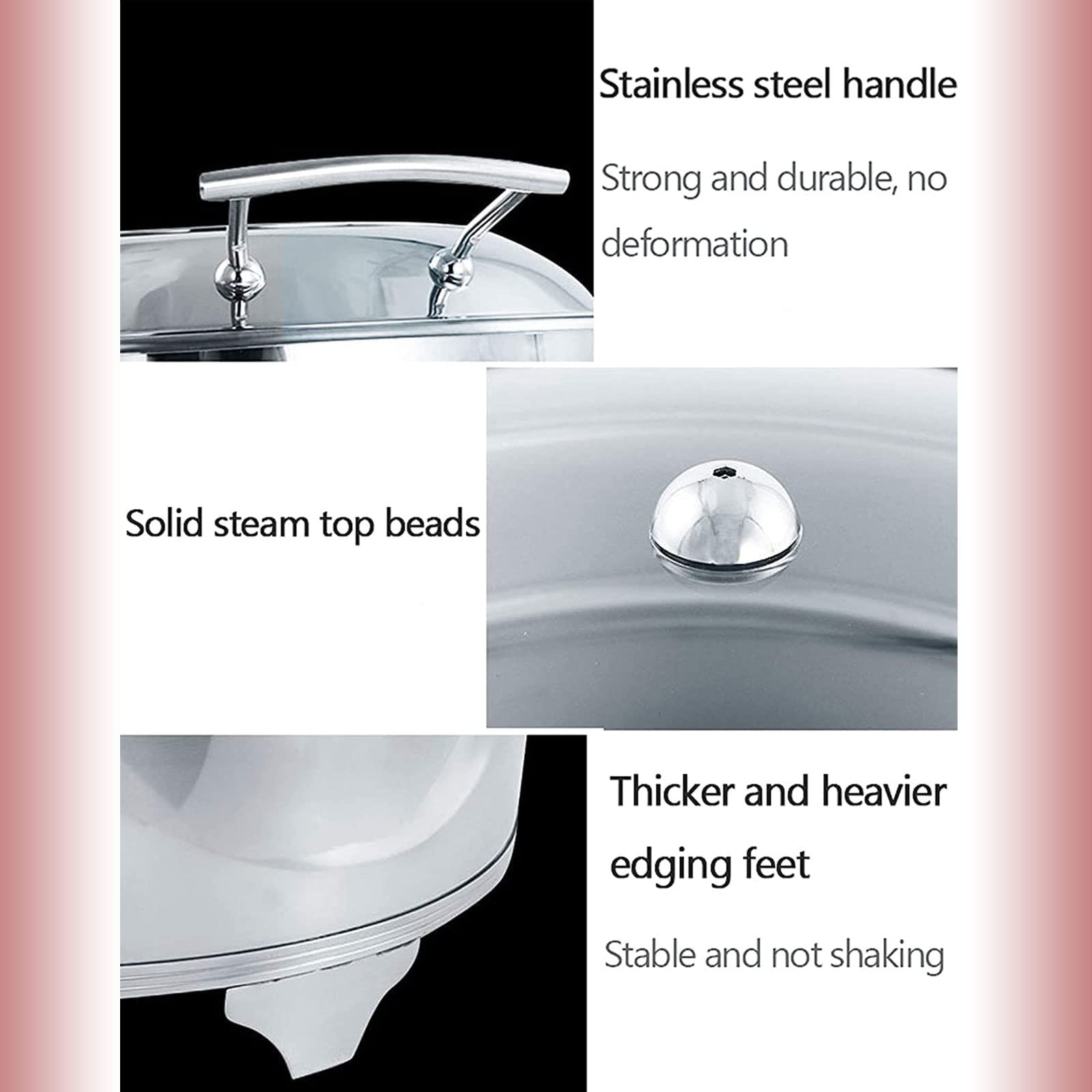 Scaldavivande Elettrico BOVDC 9L - Acciaio Inox, Temperatura Regolabile 35-90°C, Con Coperchio In Vetro - Foto 4