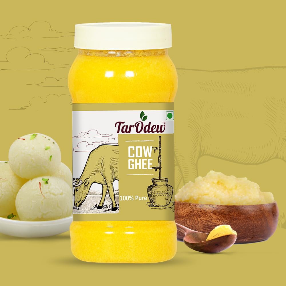 Tarodew Pure Cow Ghee | 100% Natural & Traditional Bilona Method | Premium Grass-Fed Desi Ghee for Cooking & Ayurveda - Rich Aroma & Nutritional Benefits - 1L (B0BYW6GDM5) Amazon Price History, Amazon Price Tracker