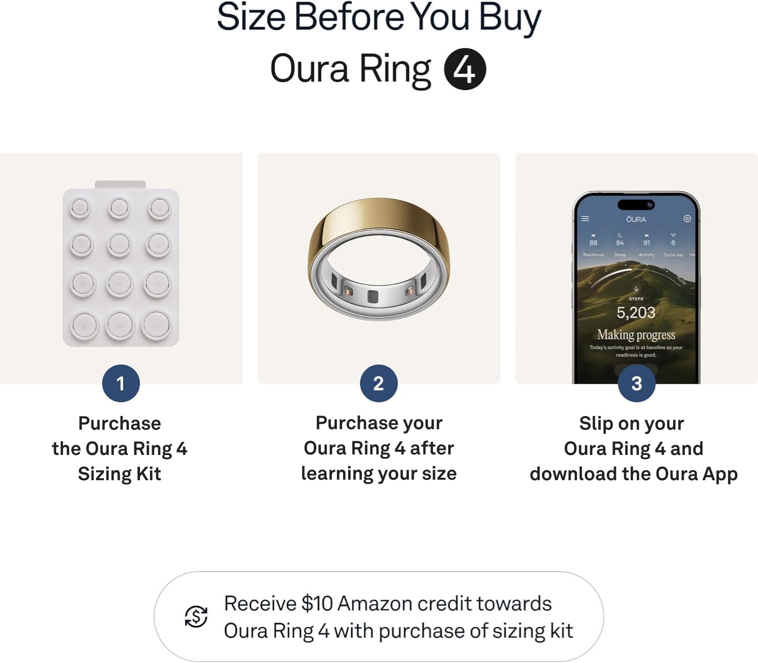 Oura Ring 4 - Gold - Size 8 - Sleep, Activity, Women’s Health, AI Advisor, Up to 8 Days of Battery Life, Size Before You Buy, Android & iOS Compatible: Metallic Gold 8