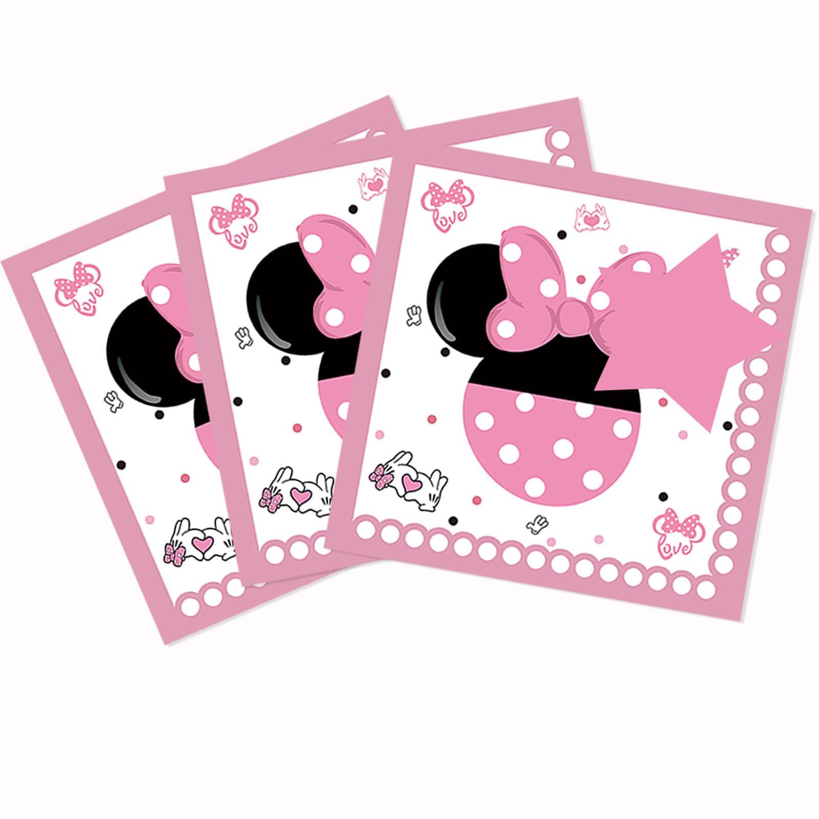 60 Pack Pink Cartoon Birthday Party Paper Napkins - Happy Birthday Party Napkins for Kids Girls 1st 2nd 3rd 4th 5th 6th 7th Birthday Party Decorations