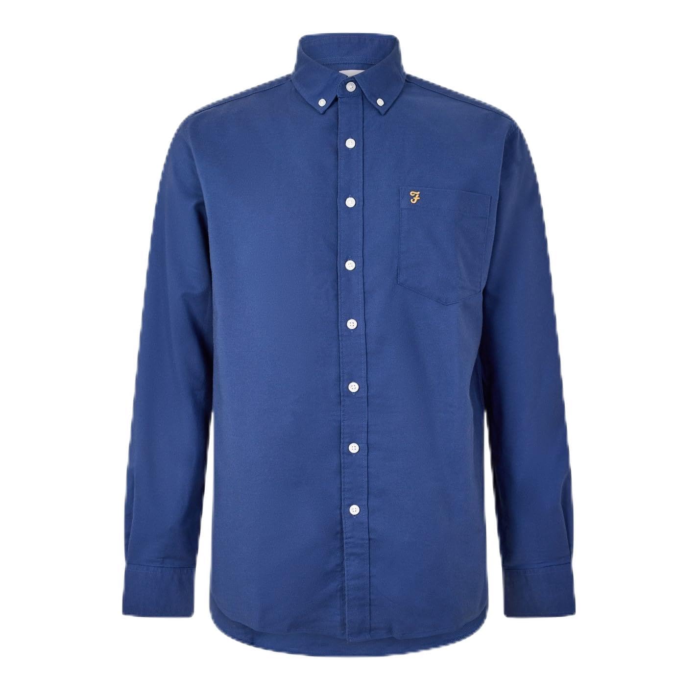 Farah Mens Boxworth Ls Long Sleeve Mid Blue M