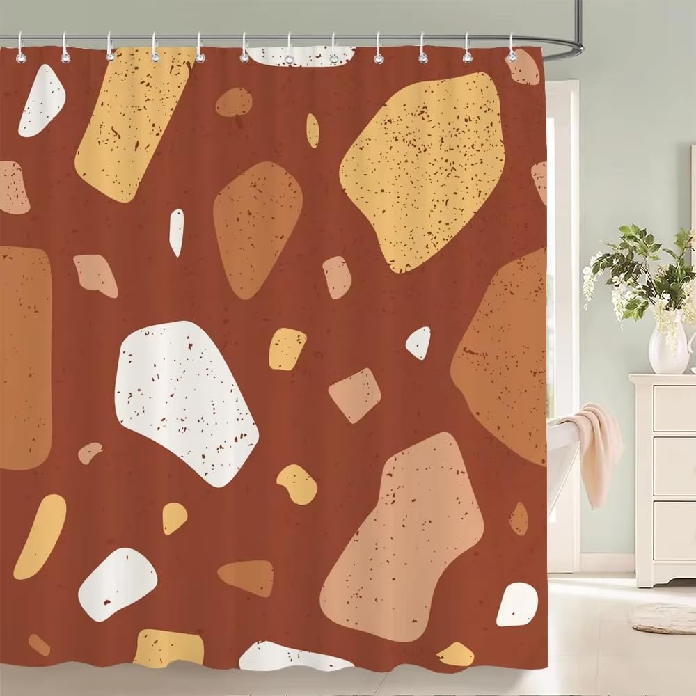 KELAIMI Abstract Geometric Shower Curtain - Modern Simple Waterproof Bathroom Curtain - Quick-Drying Polyester Bathtub Curtain with Hooks Style 14 180X180Cm