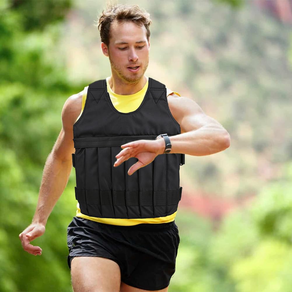 Joyzan Veste Lestée Réglable Sans Sable Ni Plaques D'acier, Charge Maximale 20 Kg Gilet Lesté équipement D'entraînement Pour Hommes Femmes Force Jogging, Course, Entraînement, Marche
