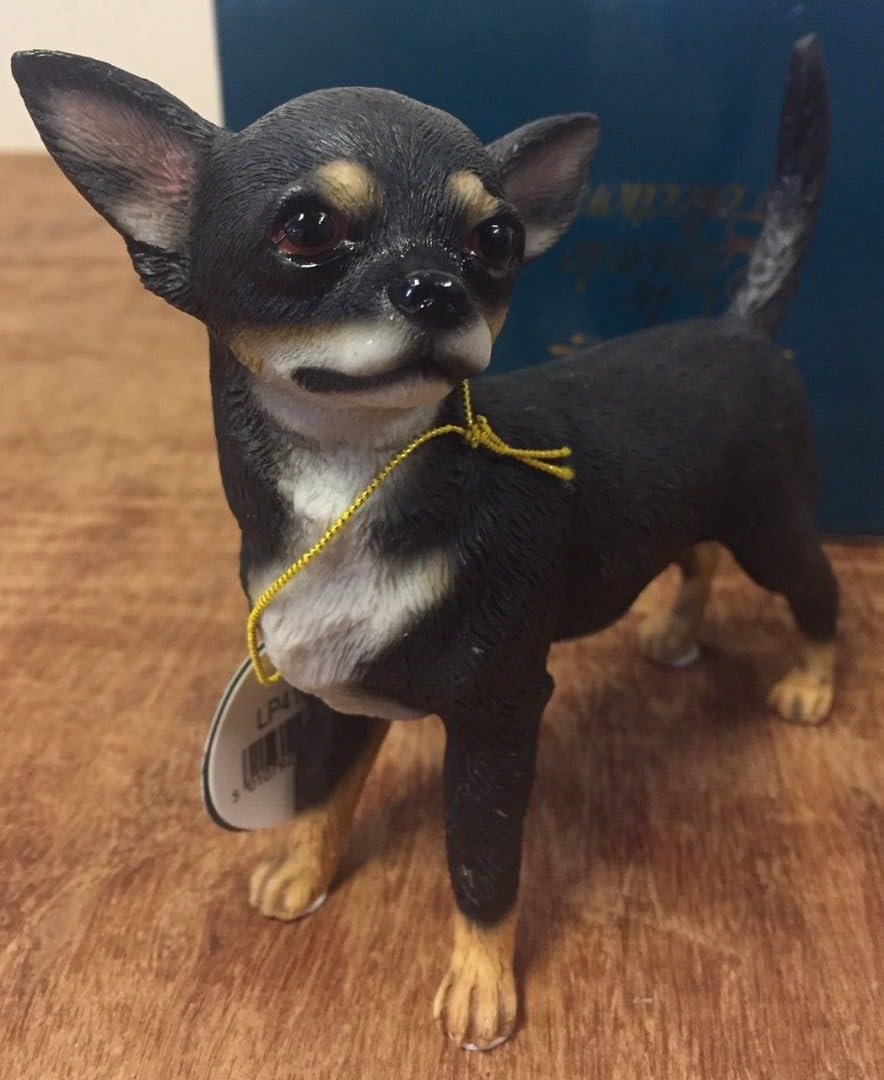 Tamersgifts Black Chihuahua Dog Statue Dog Ornaments Dog Figure Gifts Dog Statues (Black Chihuahua Dog Statue)
