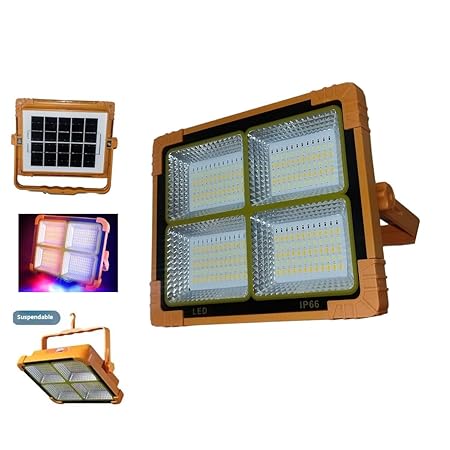 Aarmee Solar Powered Led Emergency Light 10 watt with Solar & Mobile Charging Port, 240 LEDs, 5 Modes Outdoor Lamp for Camping, Garden and Cellphone Emergency Charging