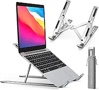 Shaolong Suporte De Notebook De Alumínio Ajustável Para Notebook De 6 Ângulos Ajustável De Alumínio Dobrável E Ergonômico Para Desktop Compatível Com Macbook, Ipad, Hp, Dell, Lenovo 10-17 Polegadas