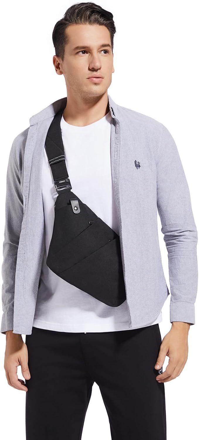 VADOO Sling Bag - Anti-theft Crossbody Shoulder Bag for Men and Women, Black, All fit - Image 7