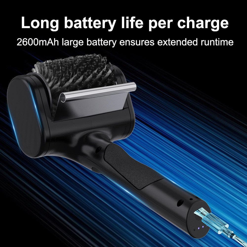 Spazzola Elettrica per Barbecue, Pulitore Cordless con Testine Intercambiabili, Spazzola Robusta con Luce LED E Setole in Acciaio Inox per Griglie da Interno Ed Esterno